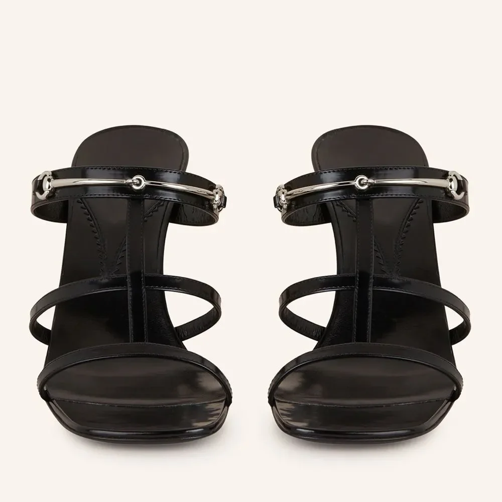 Gucci Divine Horsebit-Detailed Leather Mules 1000 Nero, w/DustBags, Size 39.5